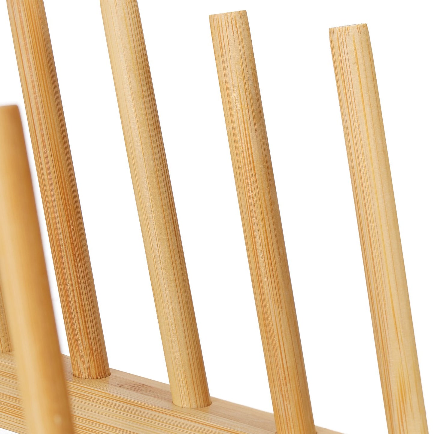 set of 2 bamboo plate racks