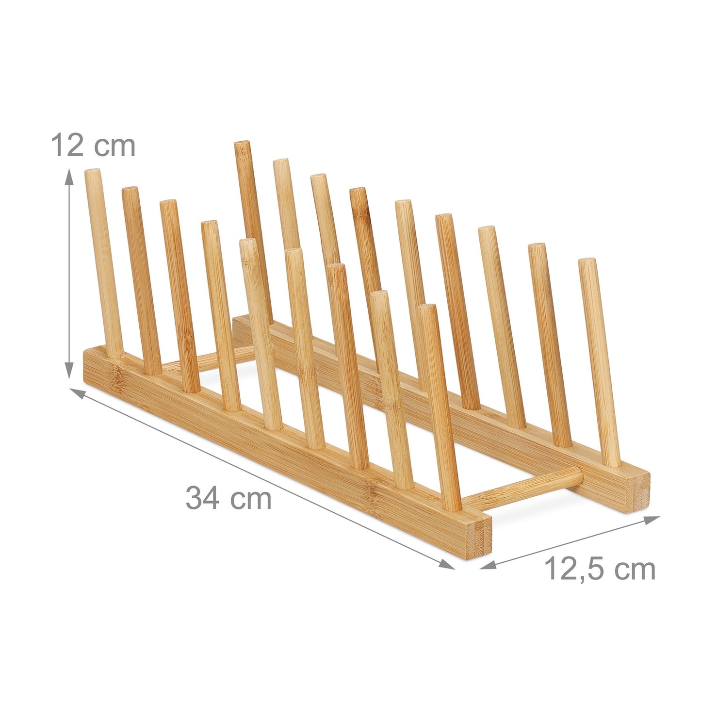 set of 2 bamboo plate racks