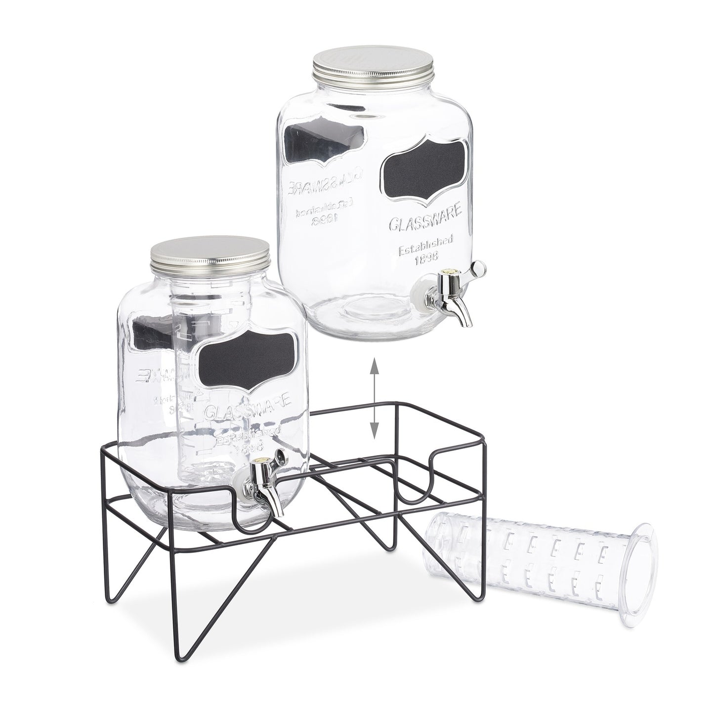 set of 2 beverage pumps 4L with stand