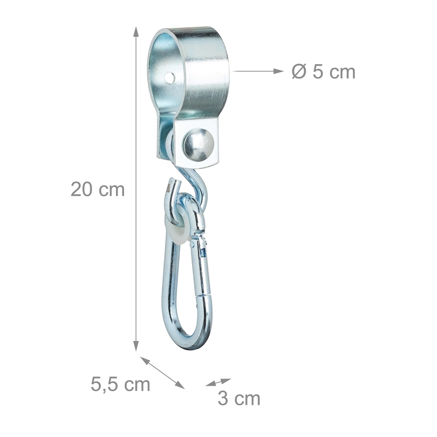 set of 2 swivel hooks with carabiners