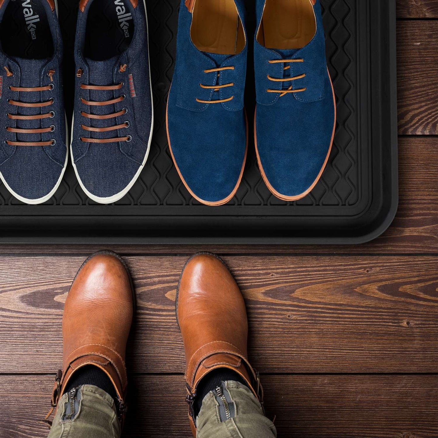 set of 3 drip trays for shoes 60 x 40 cm