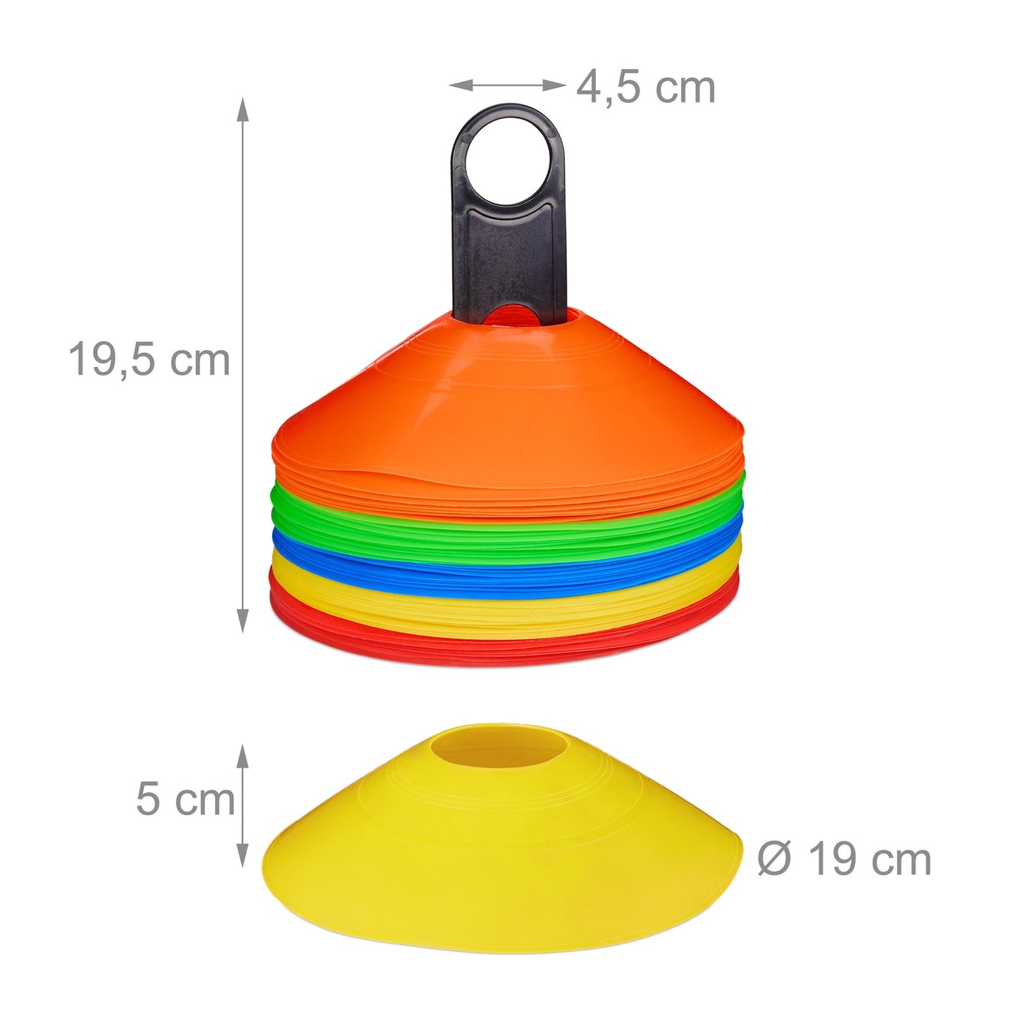 set of 50 soccer marking cones