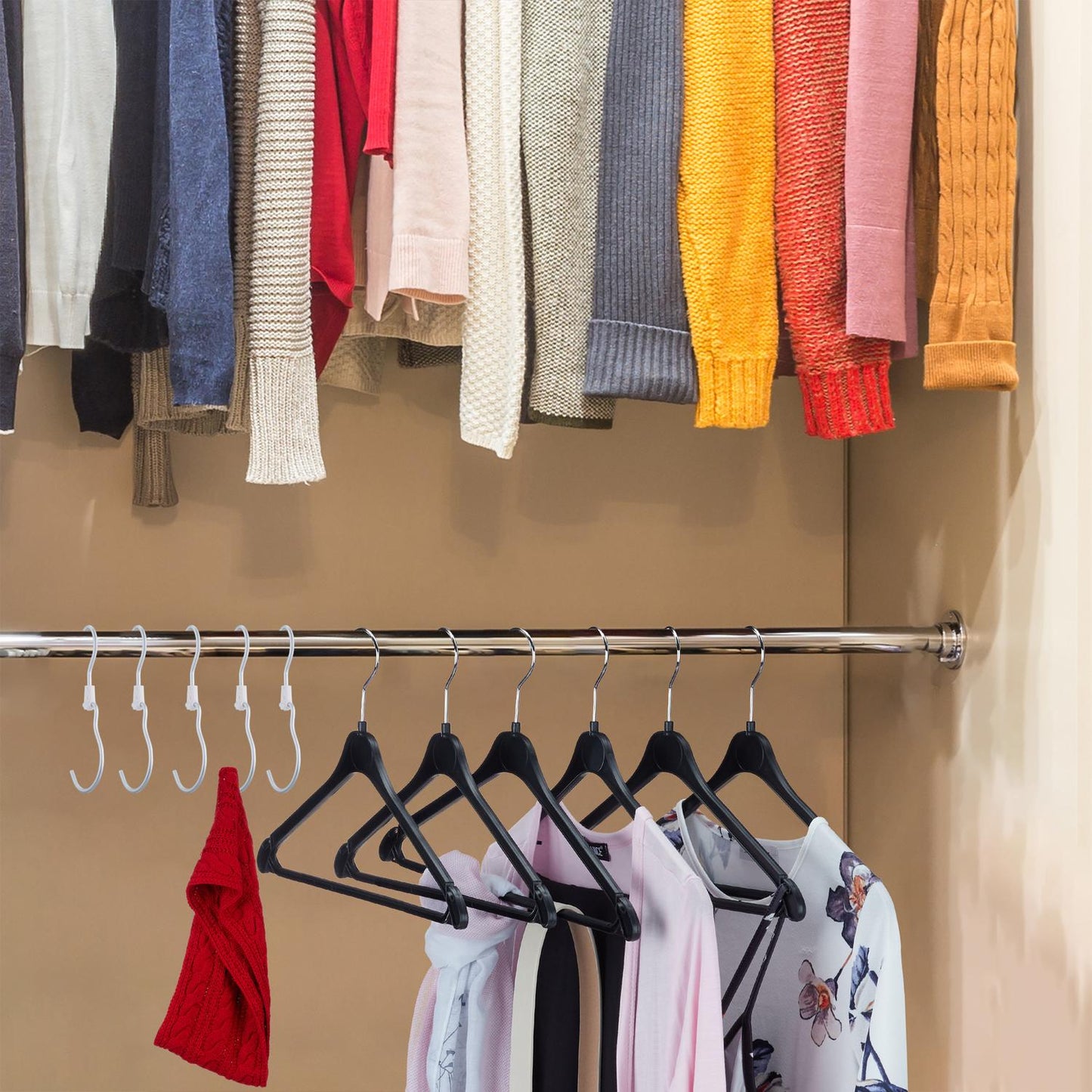 set of 5 clothes rail hooks