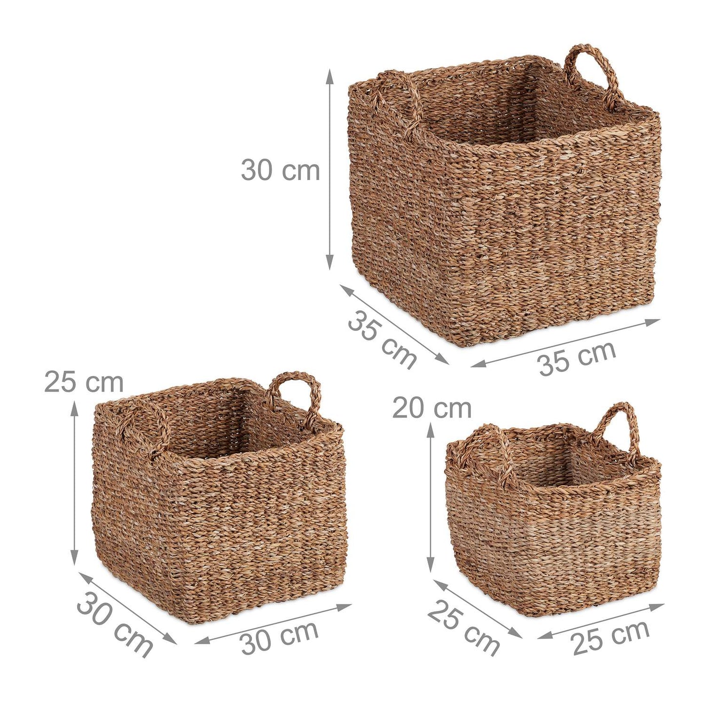 storage basket in 3 parts made of seaweed