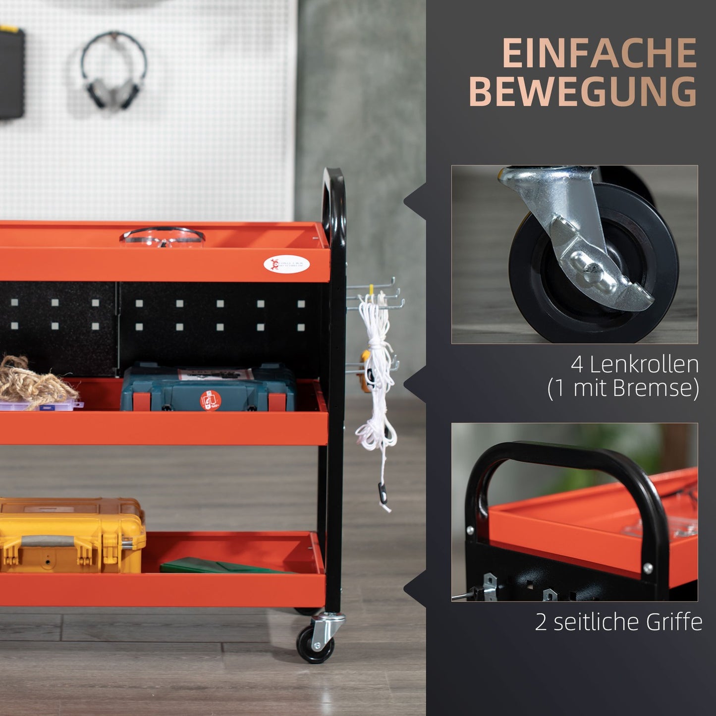 Red garage shelf - 100 kg load capacity