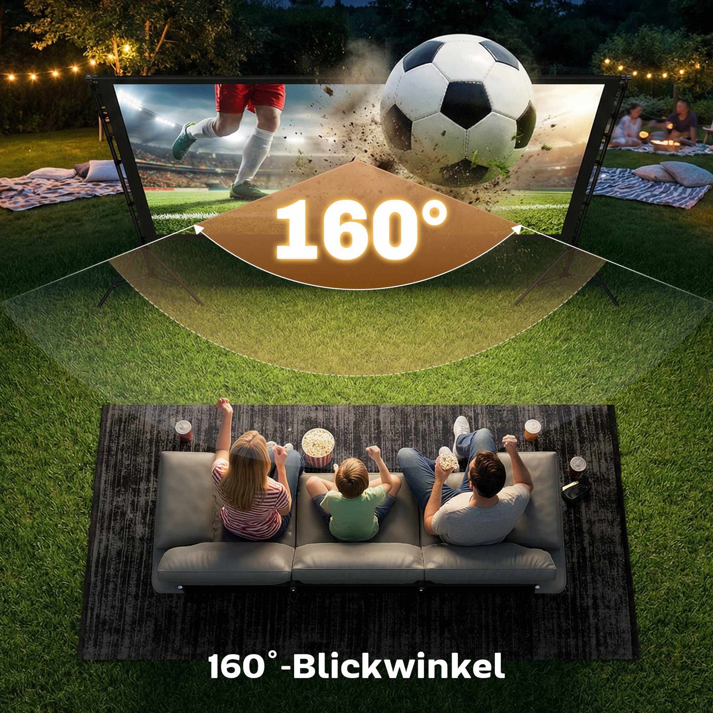 100" Projector Screen with Stand, 4K/8K, 16:9 Ratio