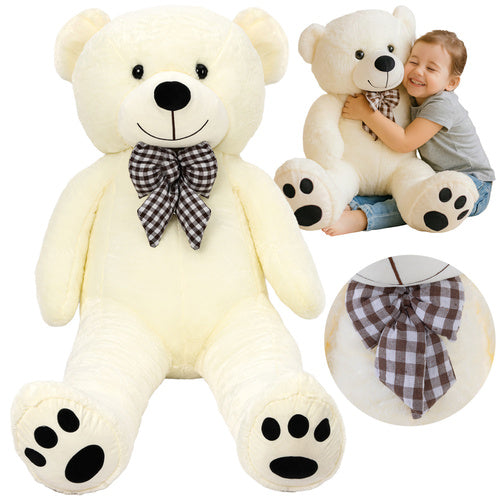 100cm Cream Teddy Bear with Bow – Soft Plush Toy
