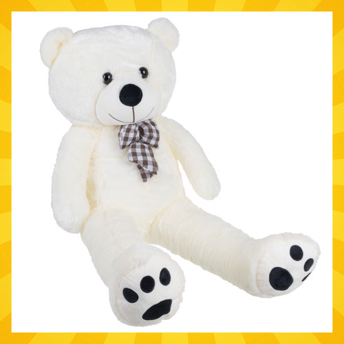 100cm Cream Teddy Bear with Bow – Soft Plush Toy