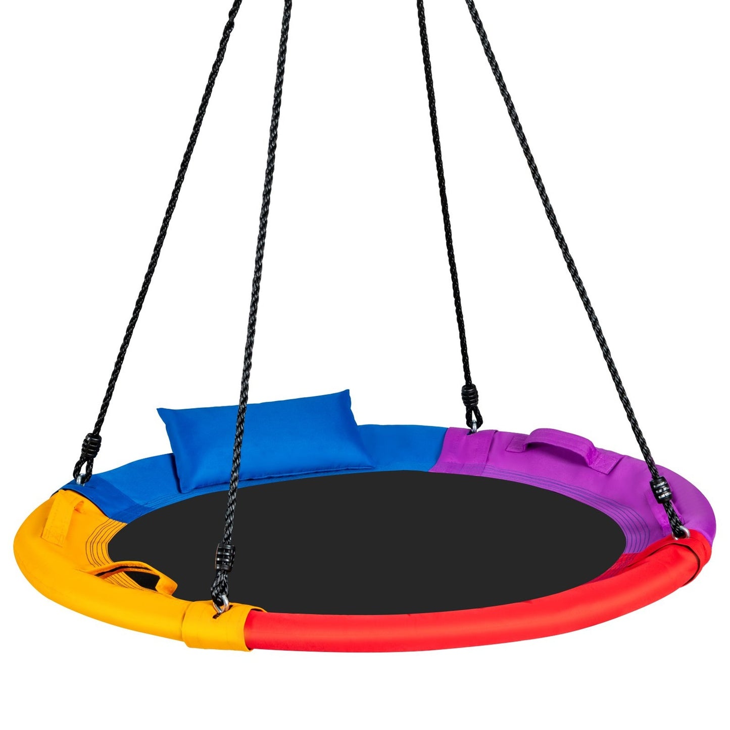 Ø100 cm swing with 100 - 180 cm adjustable rope saucer tree swing colorful