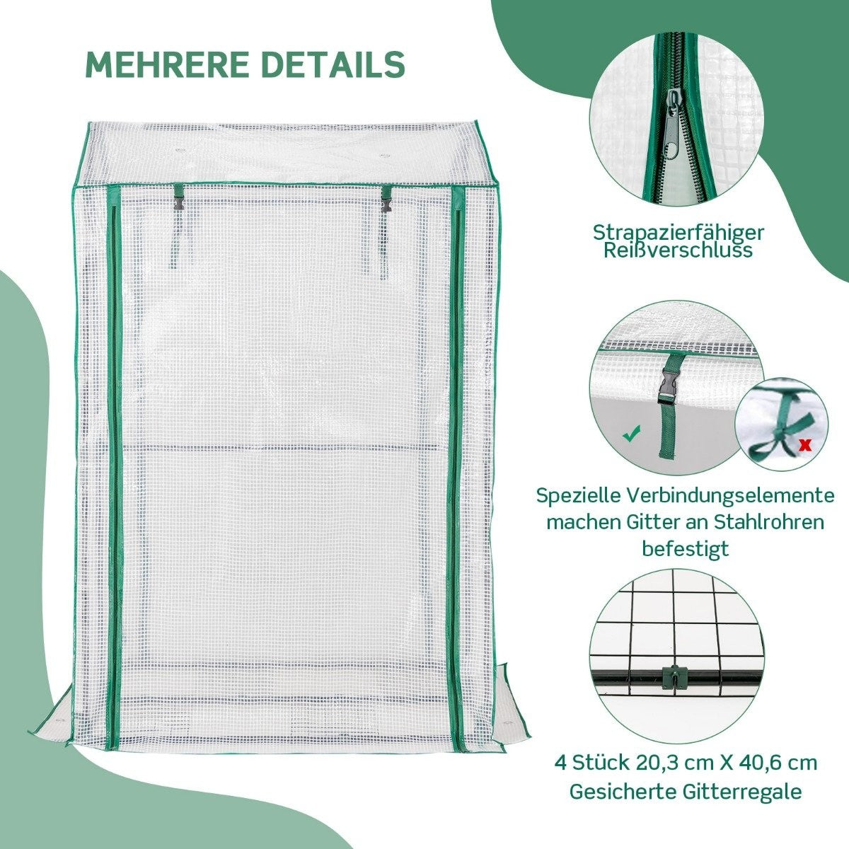 100 x 81 x 150 cm outdoor greenhouse garden greenhouse with 2 roll-up doors