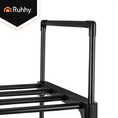 10-Level Shoe Rack, 20 Pairs, 45x30x174 cm, Black