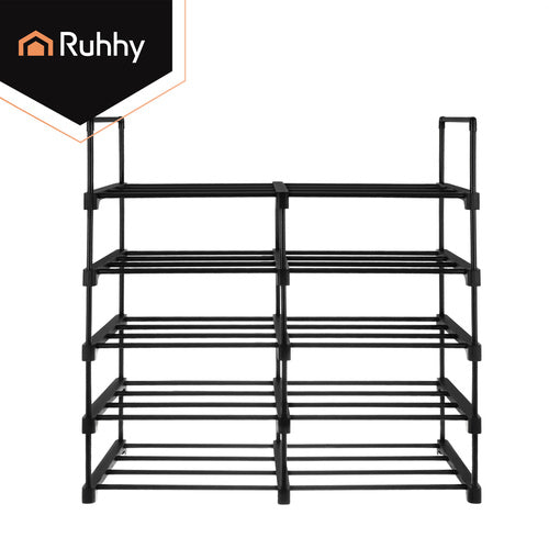 10-Level Shoe Rack, 20 Pairs, 45x30x174 cm, Black