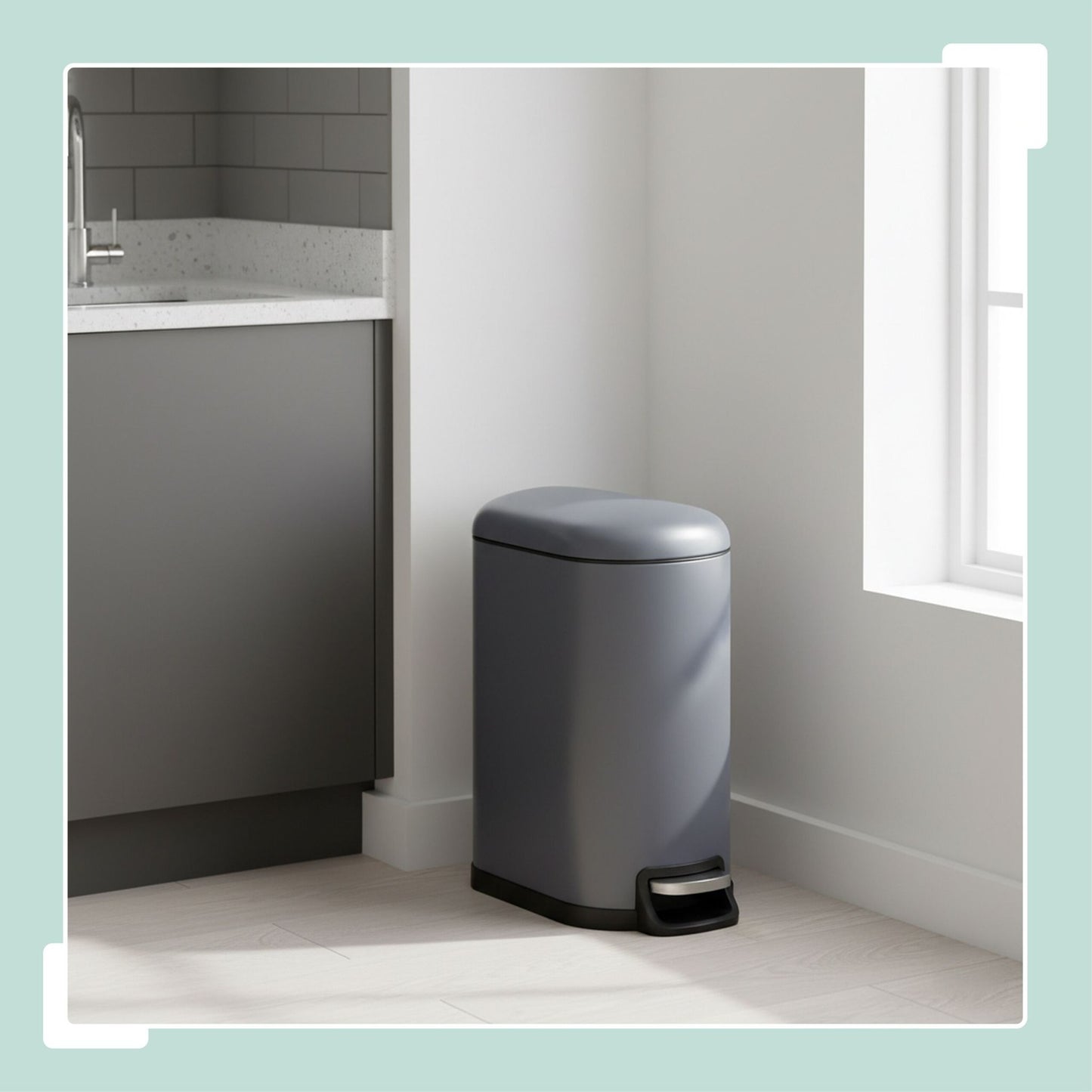 10 Litre Metal Pedal Bin – Soft-Close, Removable Bucket