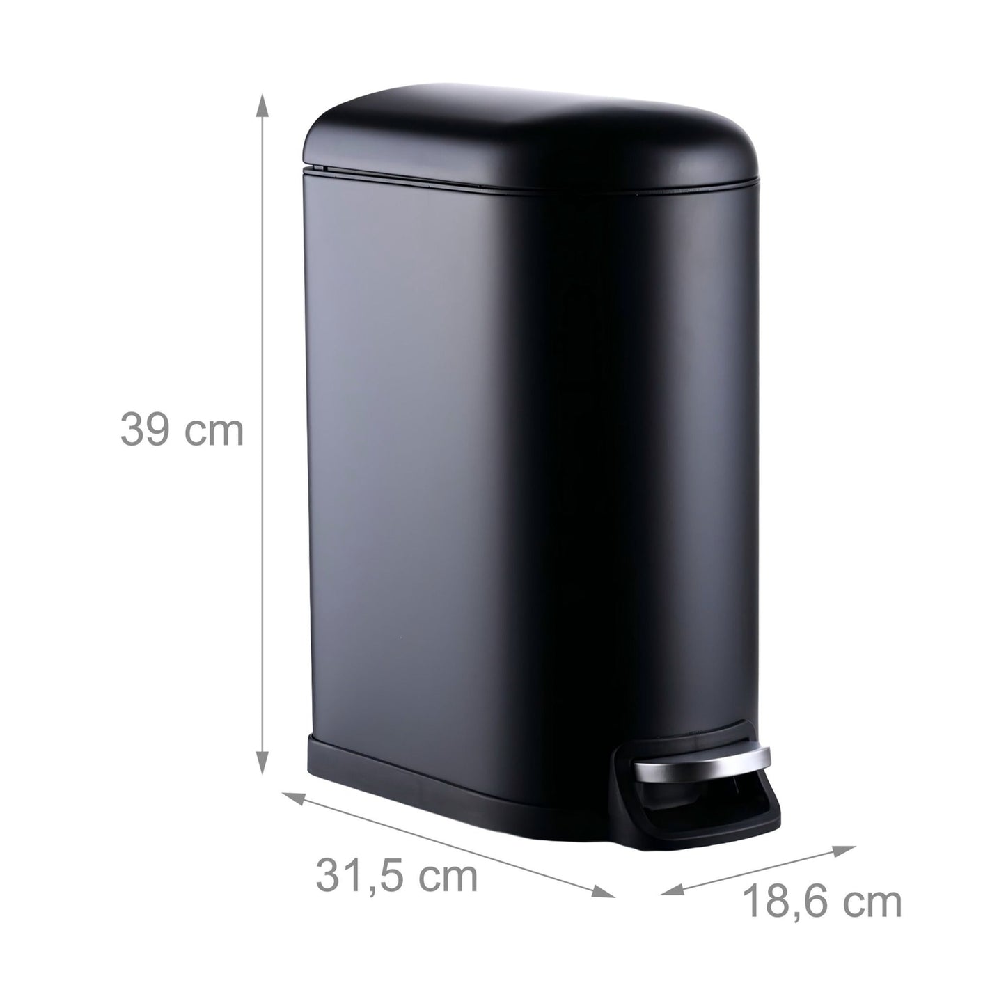 10 Litre Metal Pedal Bin – Soft-Close, Removable Bucket