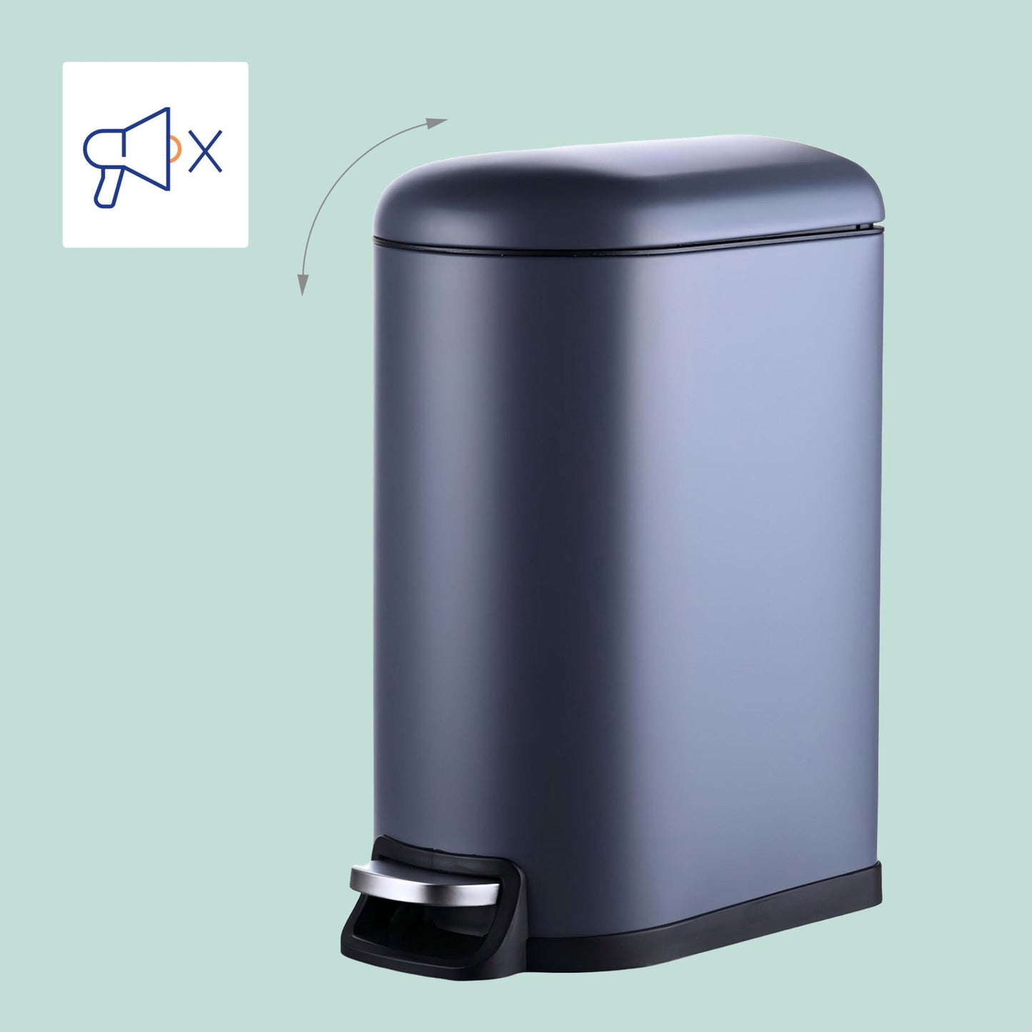 10 Litre Metal Pedal Bin – Soft-Close, Removable Bucket