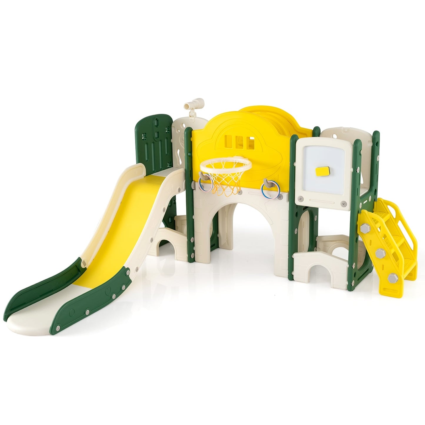 10-in-1 Toddler Slide Set with Basketball & Tunnel