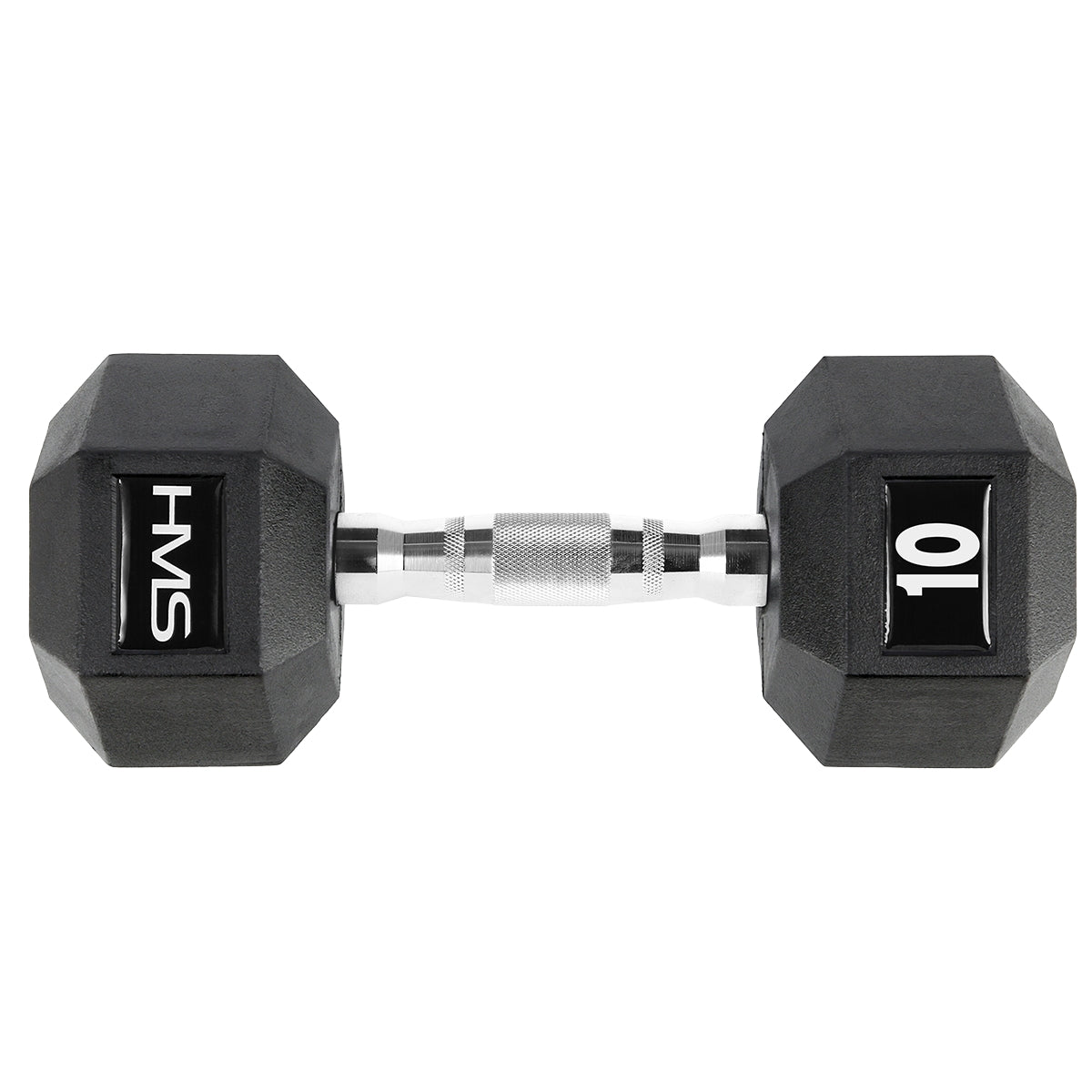 10 kg Hex Dumbbell – Rubber Coated, Steel Handle