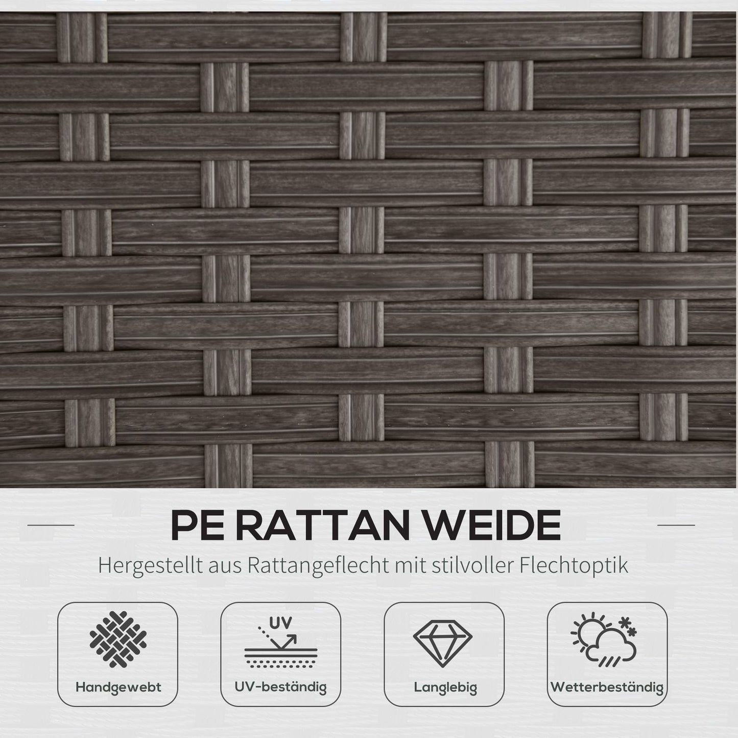 10-piece dark gray rattan patio set with cushions