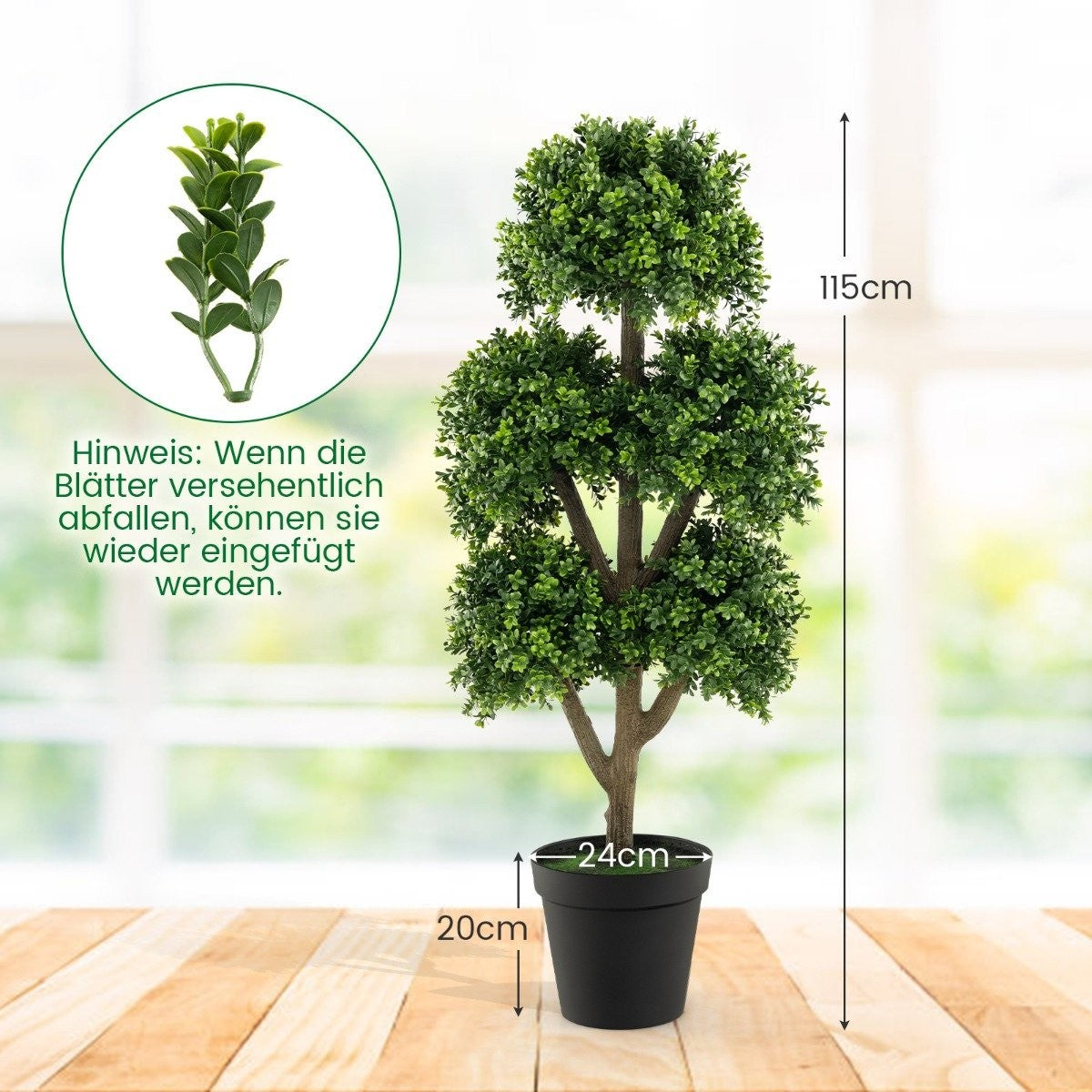 115 cm artificial boxwood in a pot with 5 balls artificial plant decorative plant ball tree