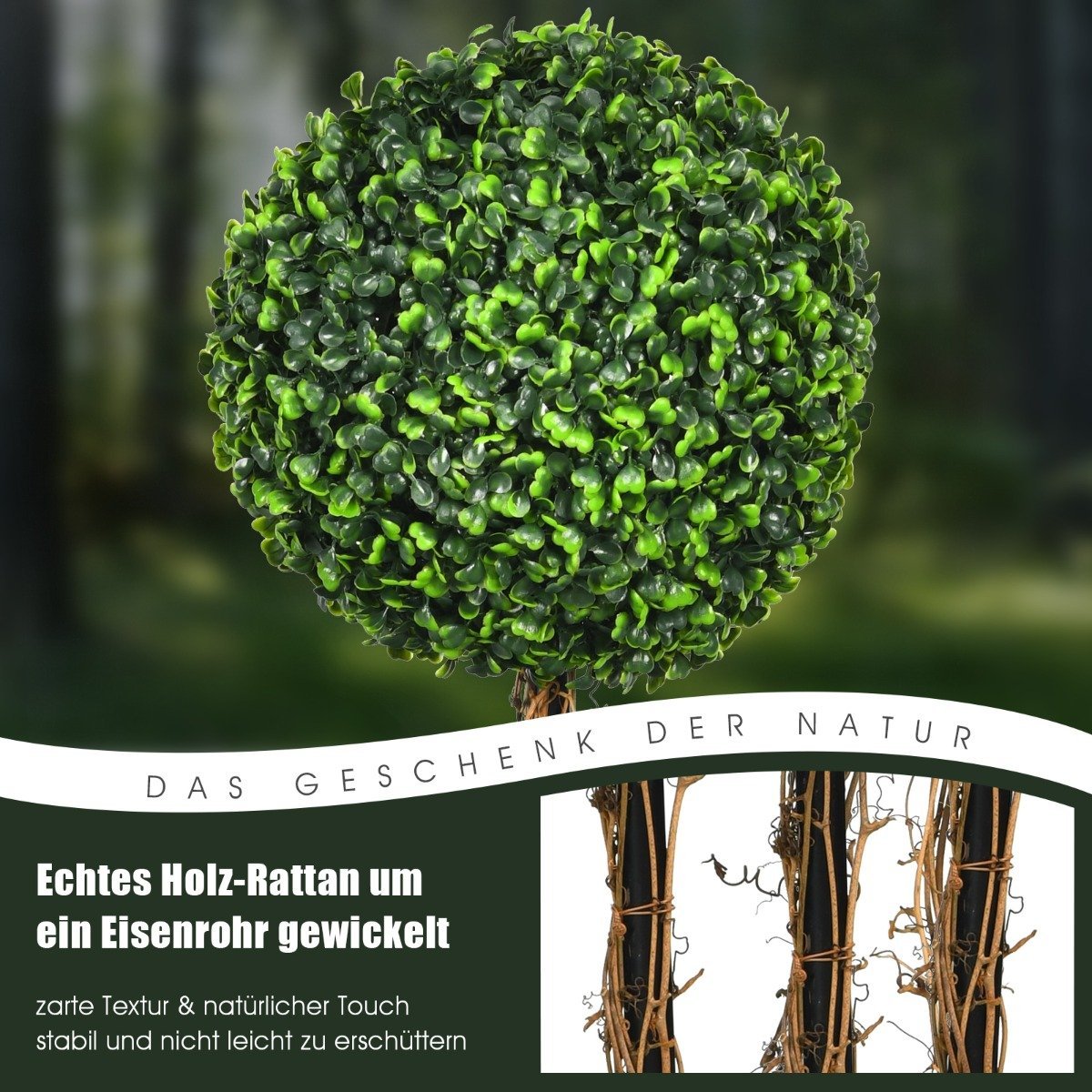 115 cm artificial plant with pot & 3 balls artificial tree, artificial decorative plant, green plants