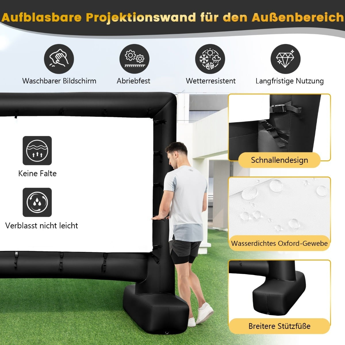 116-Inch Inflatable Projector Screen, 4K HD, Dual-Sided