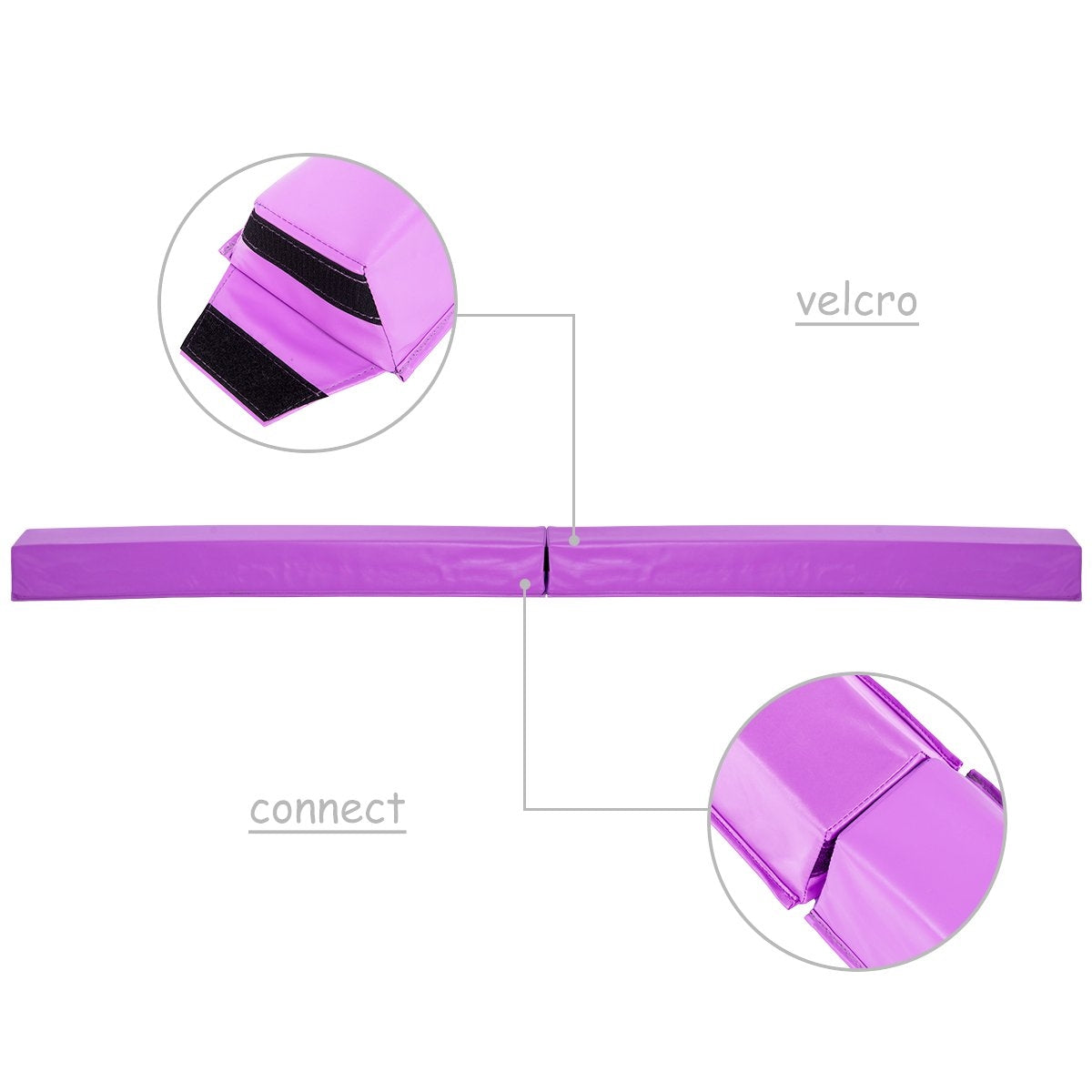117CM Gymnastics Balance Beam Training Gymnastics Beam Durable Fitness PU Purple