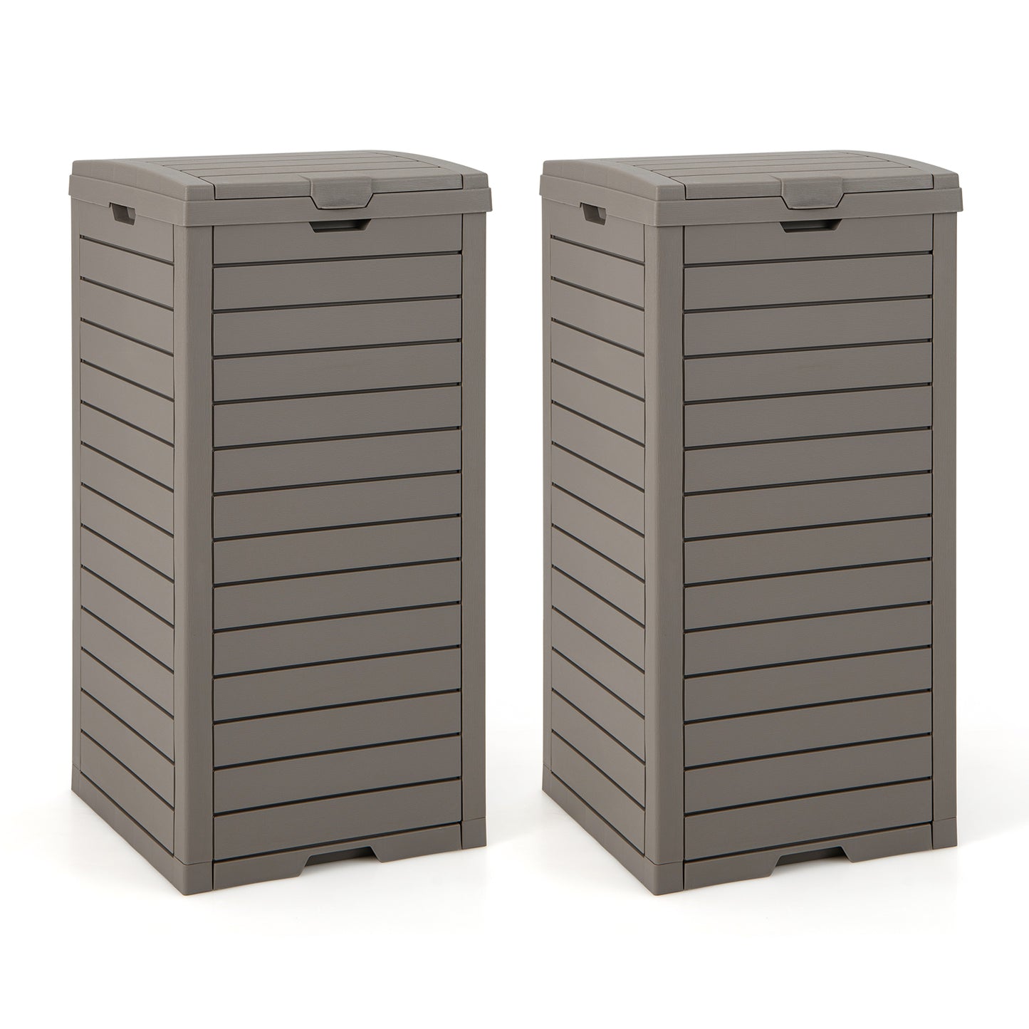 118L Outdoor Trash Can Set with Lid & Liquid Tray