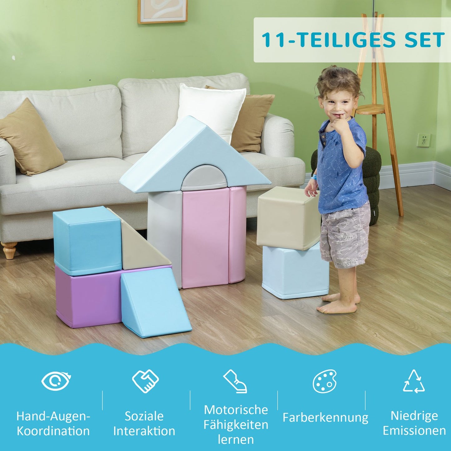 Foam building blocks, soft climbing, colorful, 1-3 years