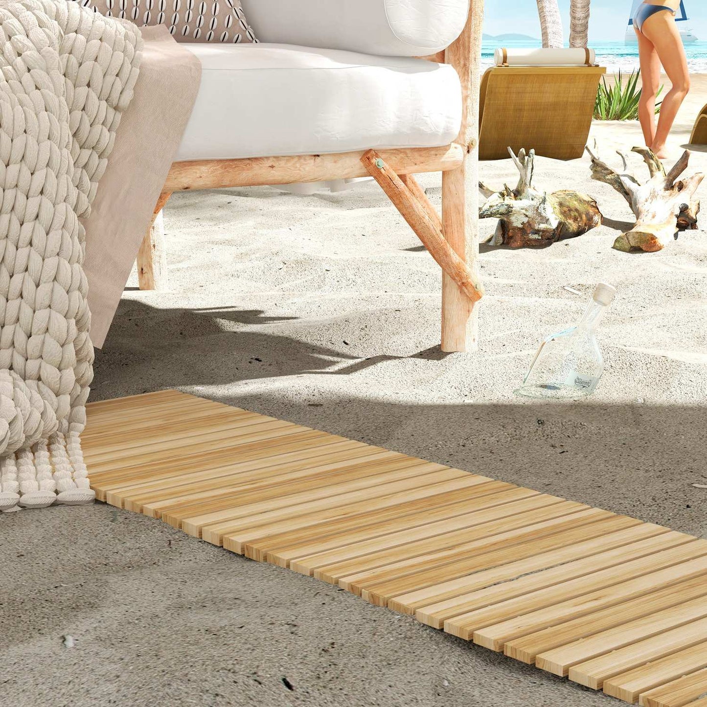 120 Cm Decorative wooden garden path - weatherproof spruce