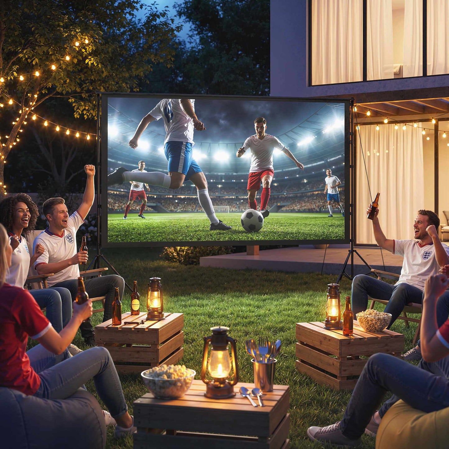 120" Projector Screen, 4K/8K, Double Tripod Stand