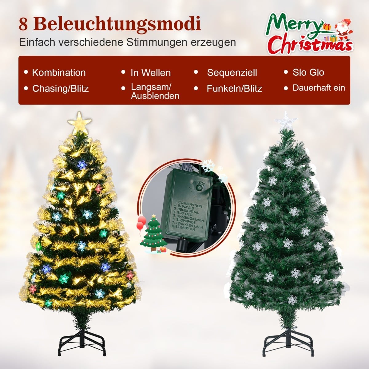 120 cm Artificial Christmas Tree with Lights & Star Top