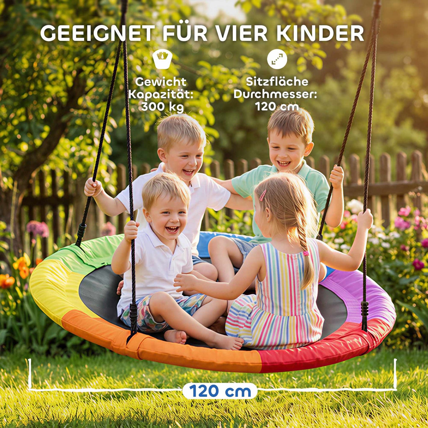 120 cm Nest Swing, 300 kg Capacity, Multicolor
