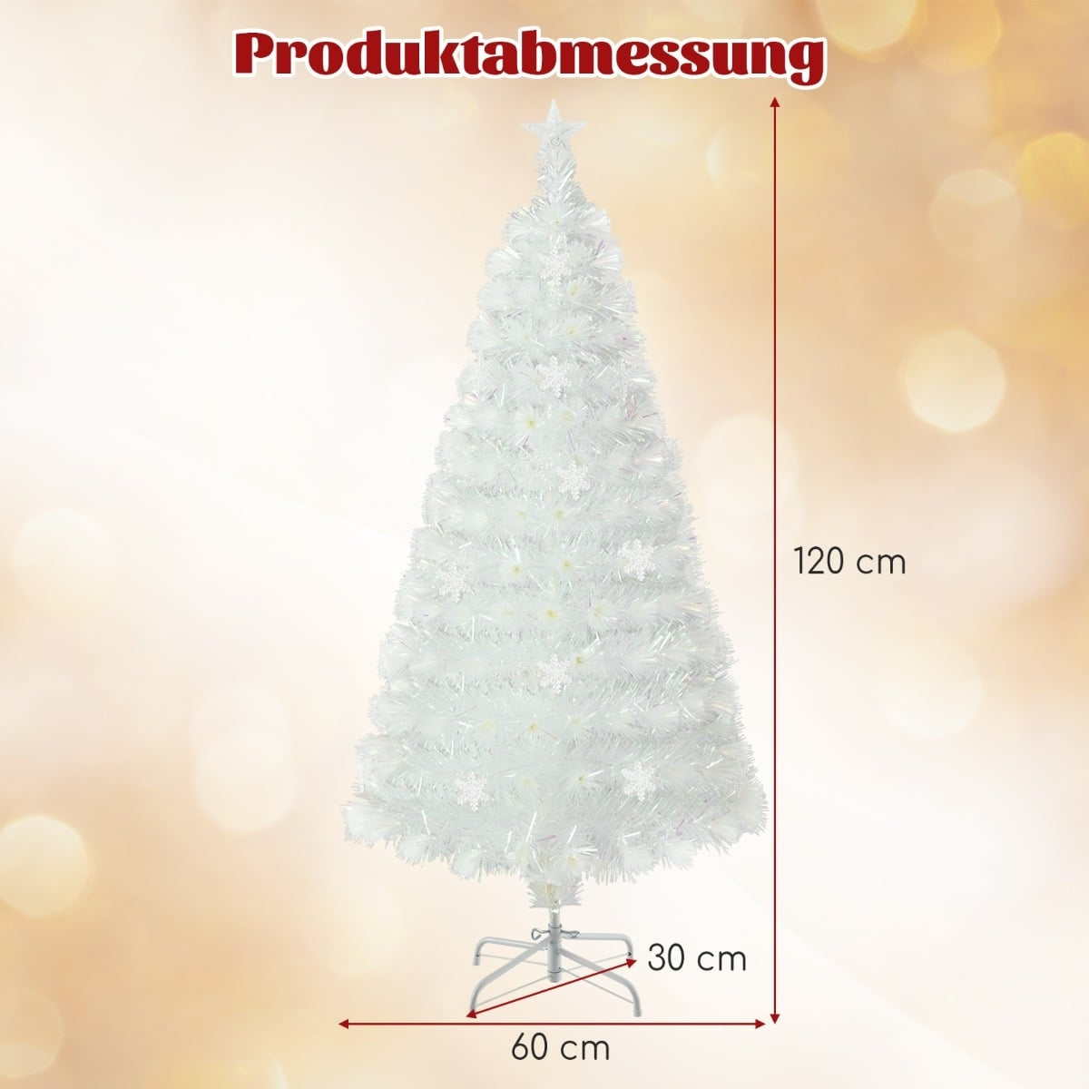120 cm White Artificial Christmas Tree with LED Lights