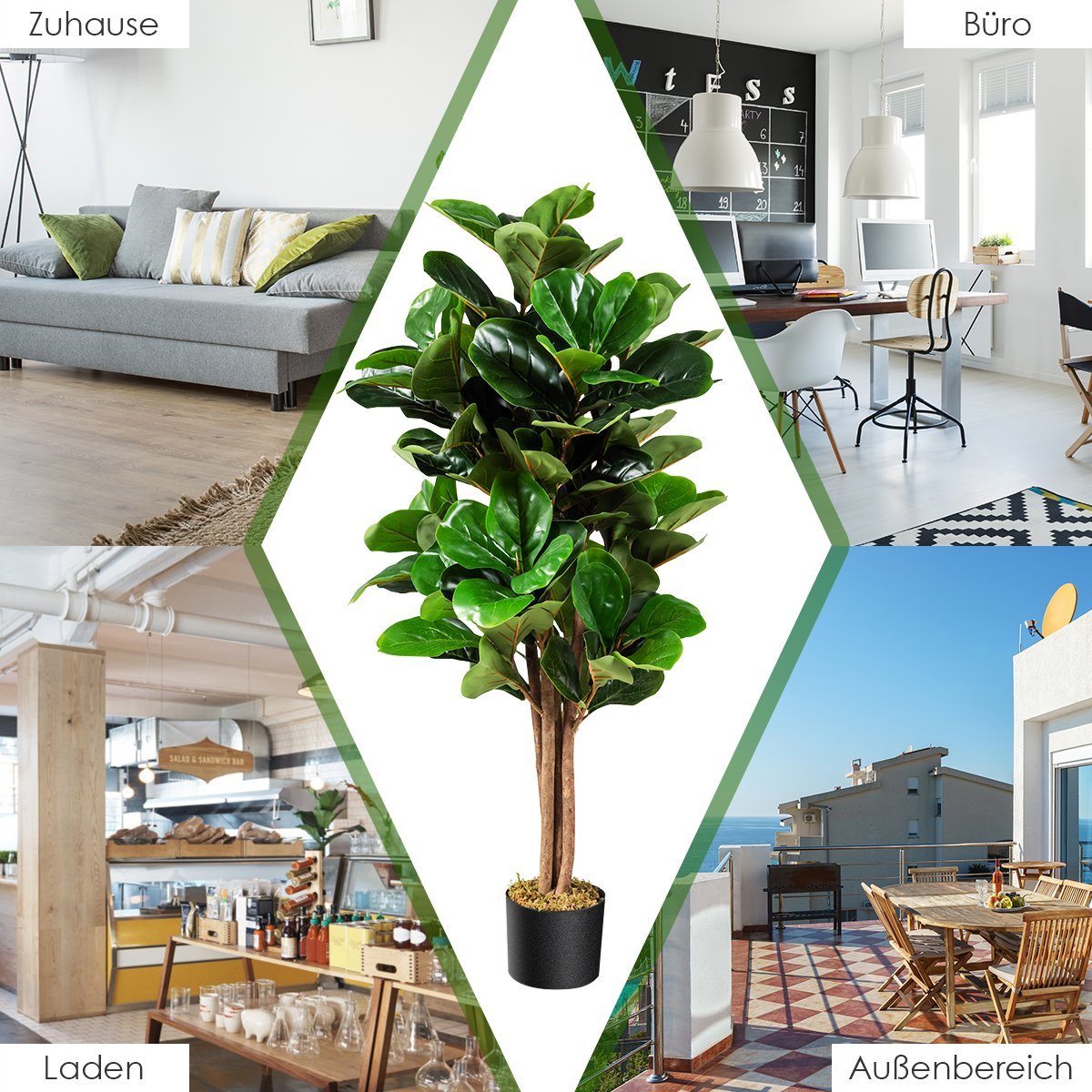 120 cm artificial fig tree artificial plant decoration with flower pot