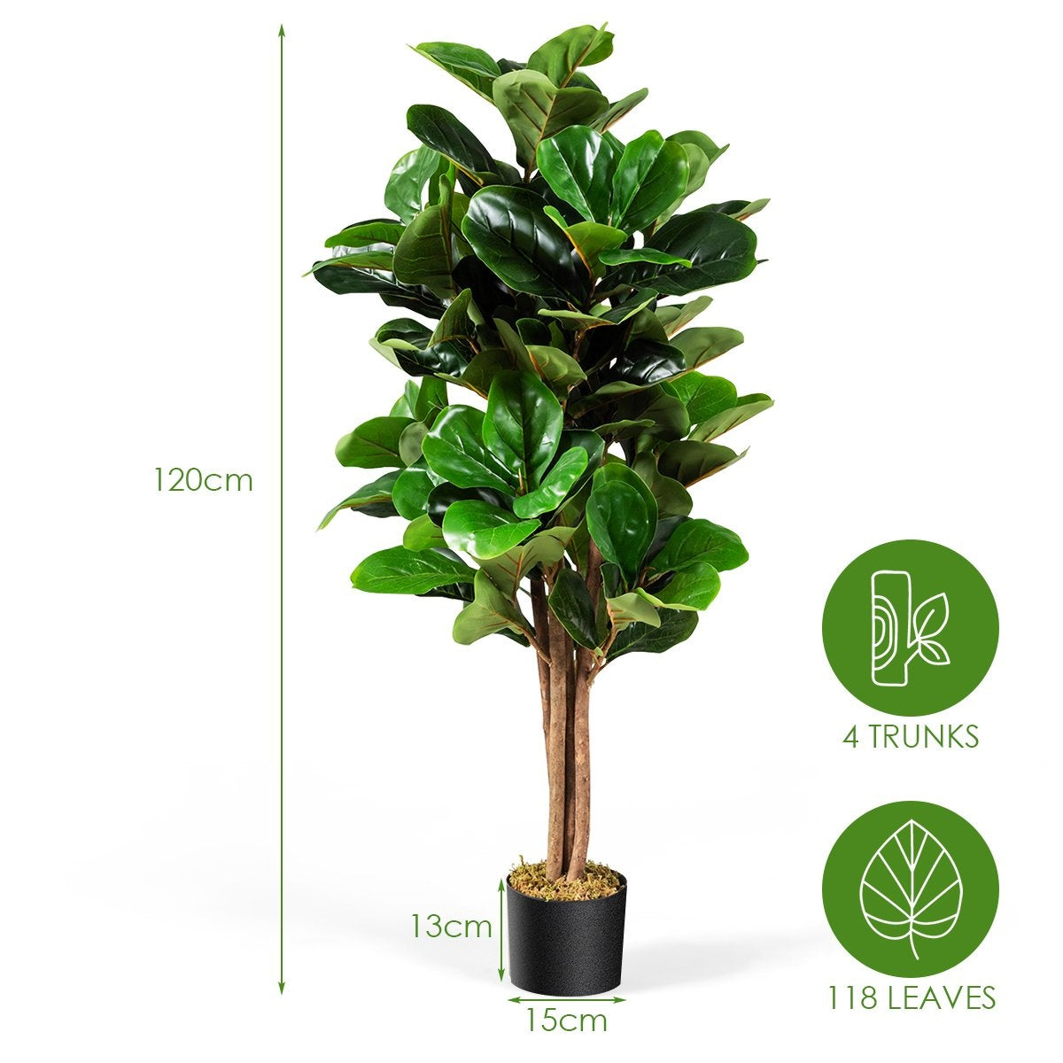 120 cm artificial fig tree artificial plant decoration with flower pot
