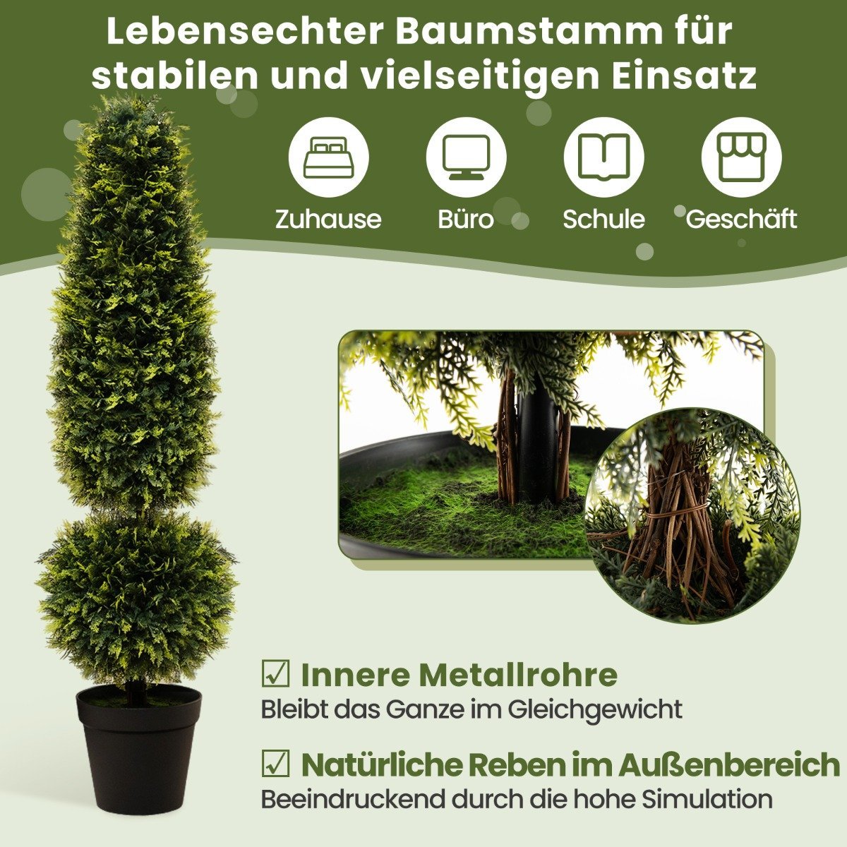 120 cm artificial plant artificial tree with pot potted boxwood topiary green