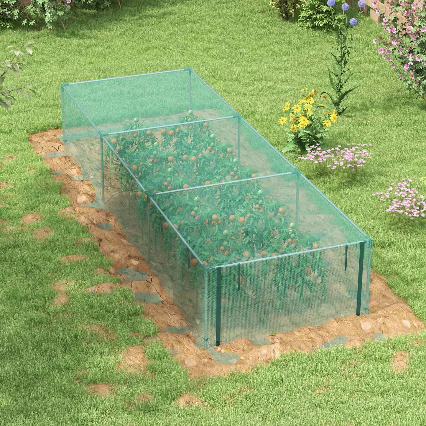 Garden netting for plant protection, 1.25M x 3.73M, Zipper