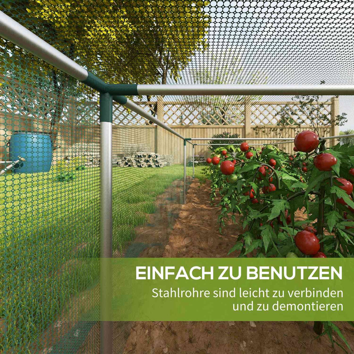 Garden netting for plant protection, 1.25M x 3.73M, Zipper