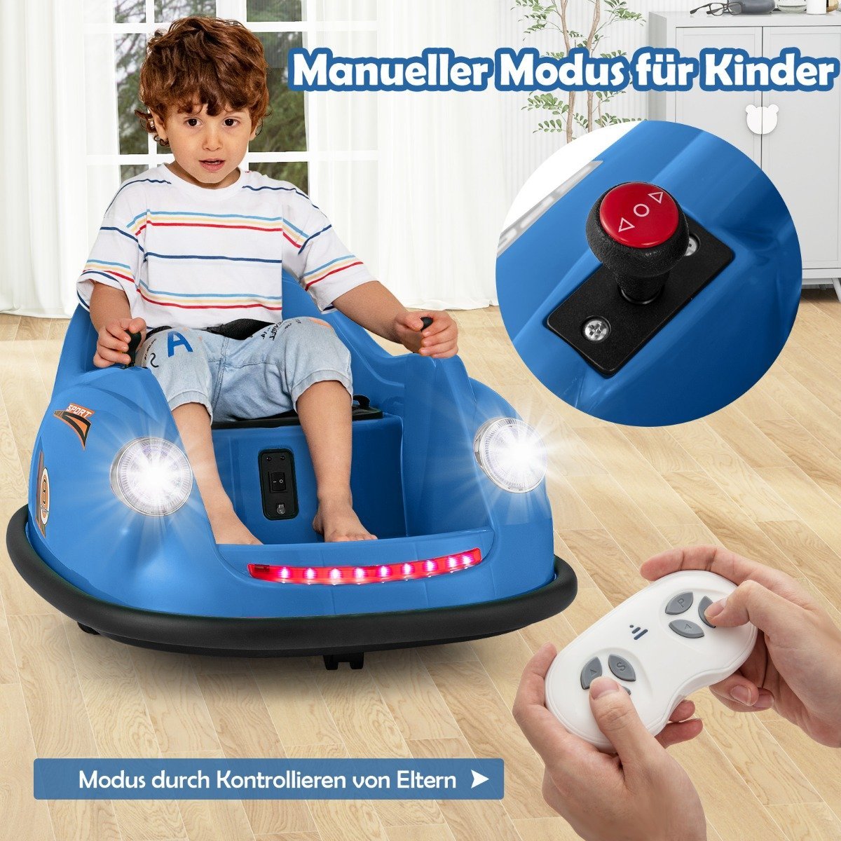 12V Bumper Car Children's Electric Bumper Car with Remote Control &amp; LED lights &amp; Music Blue