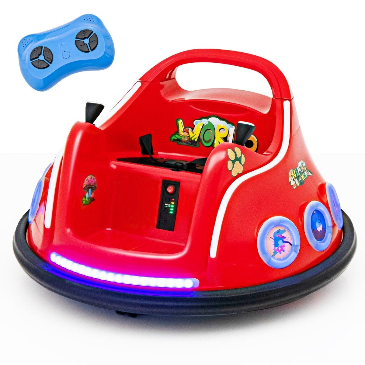 12V Kids Bumper Car, 360° Spin, Music & Remote Control