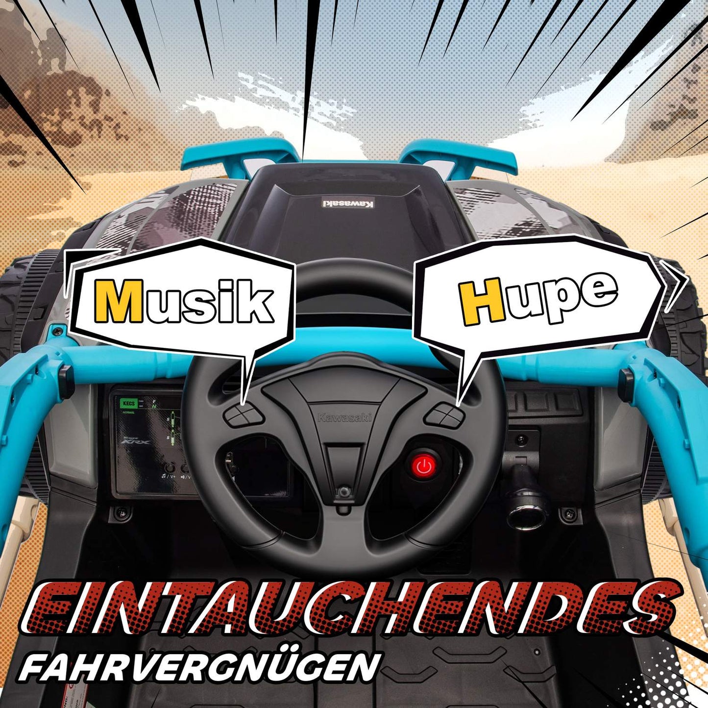 12V Kids Electric Off-Road Vehicle, Remote, LED, Blue