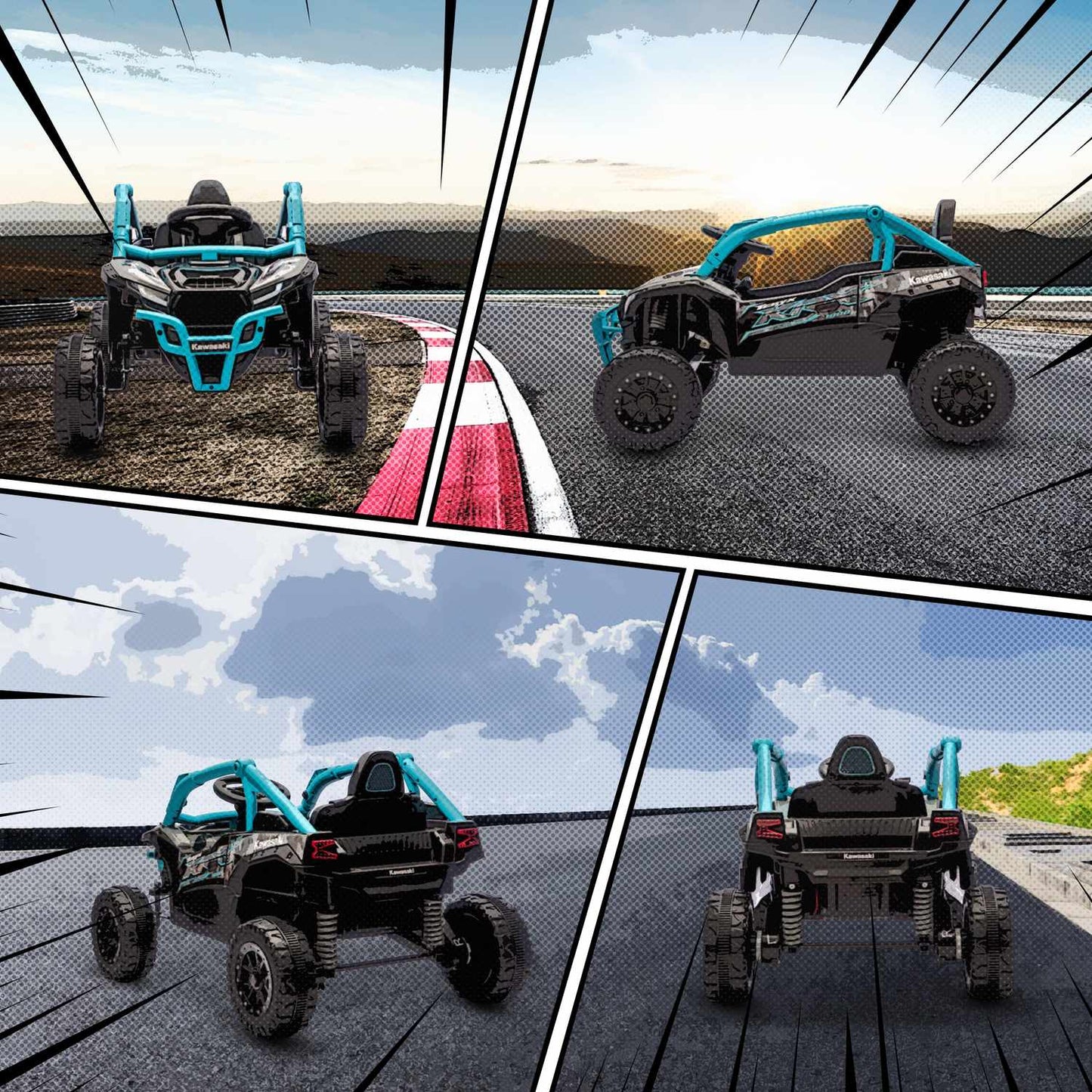 12V Kids Electric Off-Road Vehicle, Remote, LED, Blue