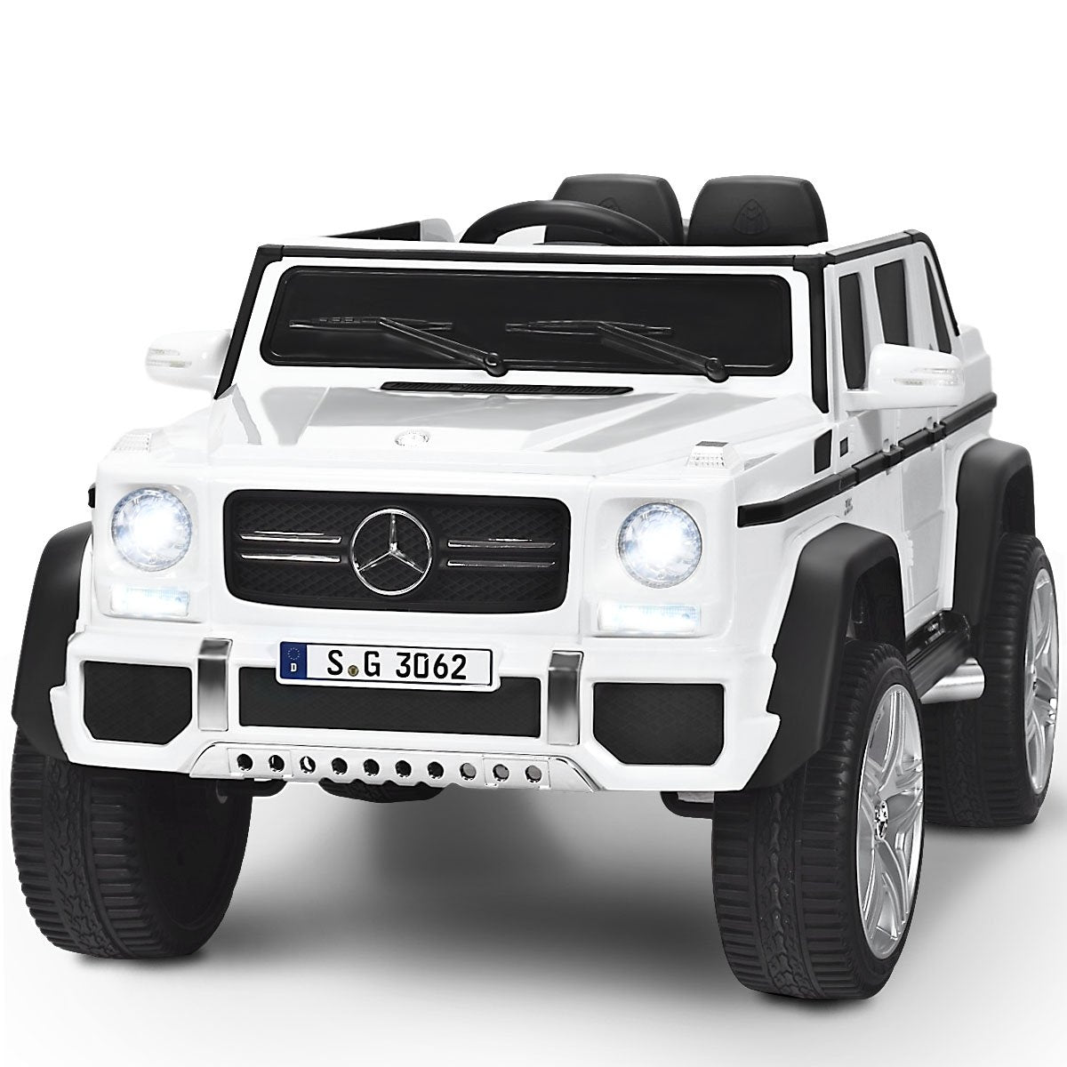 12V Kids Ride-On Car with Remote, Music, LED Lights