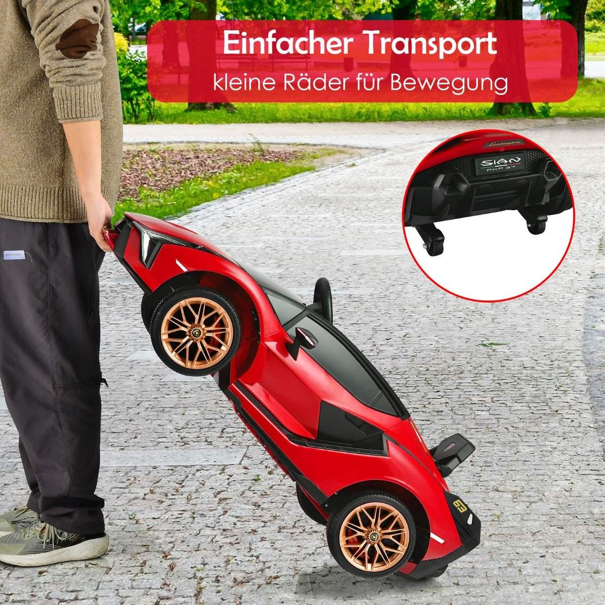 12V Lamborghini children's electric car with 2.4G remote control children's car 3-5km/h with MP3 red