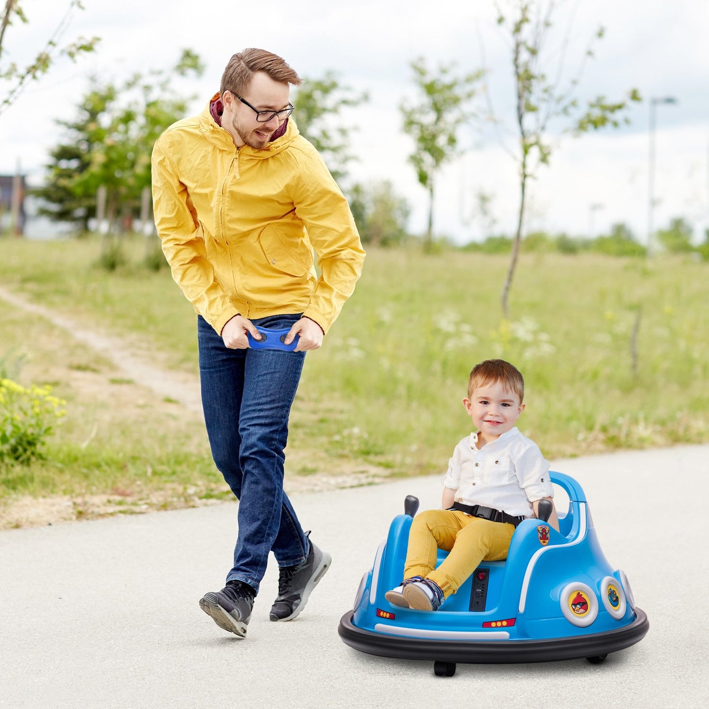12V Kids Electric Bumper Car, Remote Control, 360° Spin