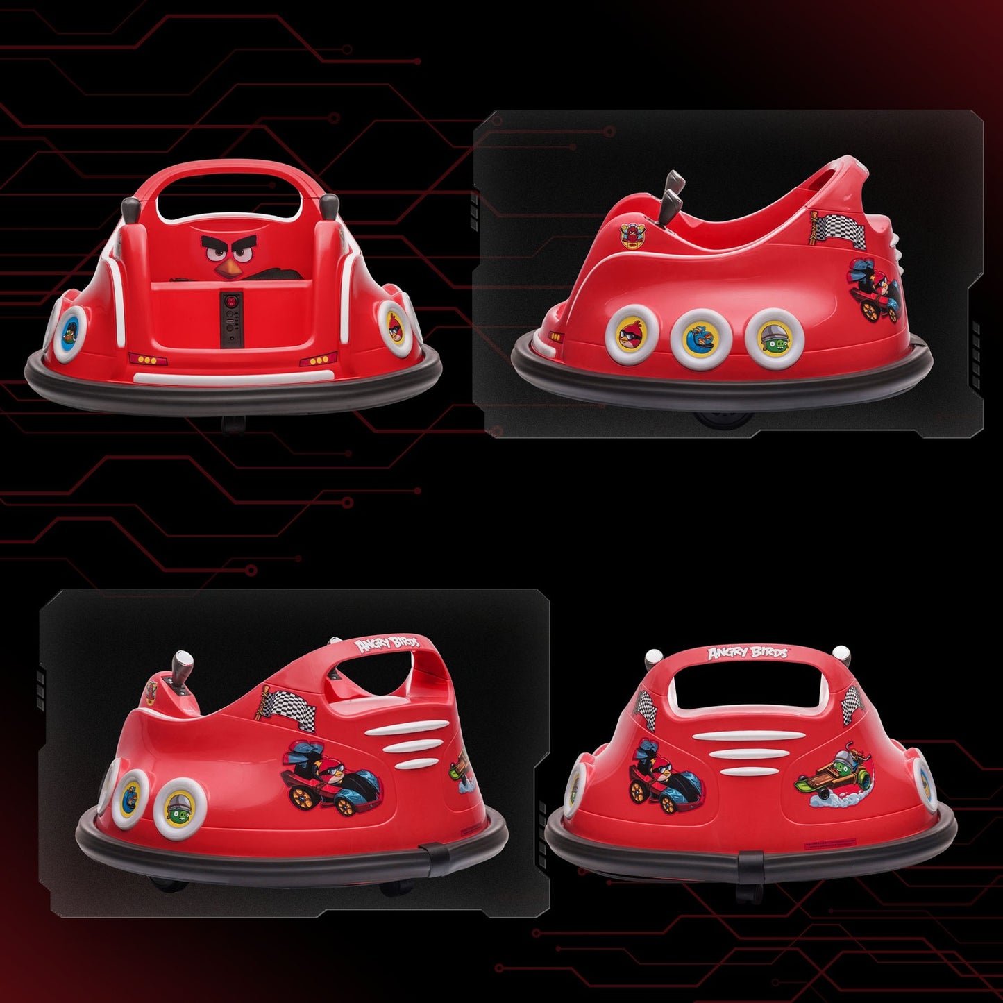 12V children's car with remote control, lights and 360° spin