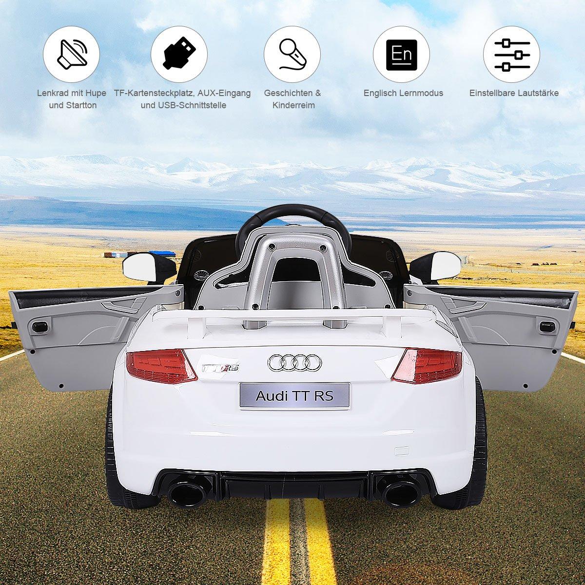 12V children's car with 2 motors and MP3 and music 104 x 63.5 x 45.5 cm white