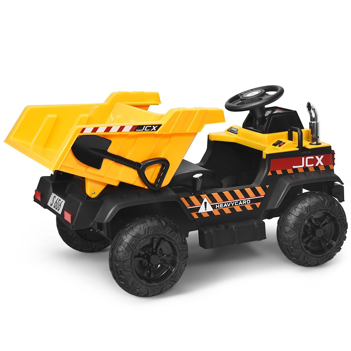 12V children's tractor with electric rear shovel & remote control & lights + music + radio for children aged 3 and over