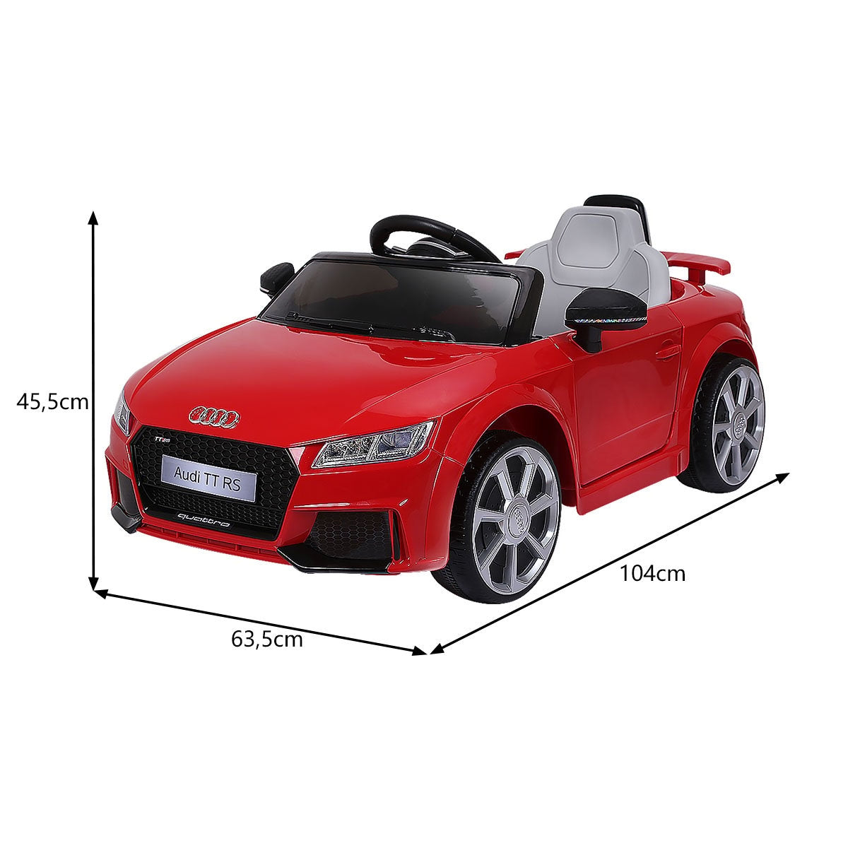 12V toy car children's car with 2 motors and MP3 and music 104 x 63.5 x 45.5 cm red