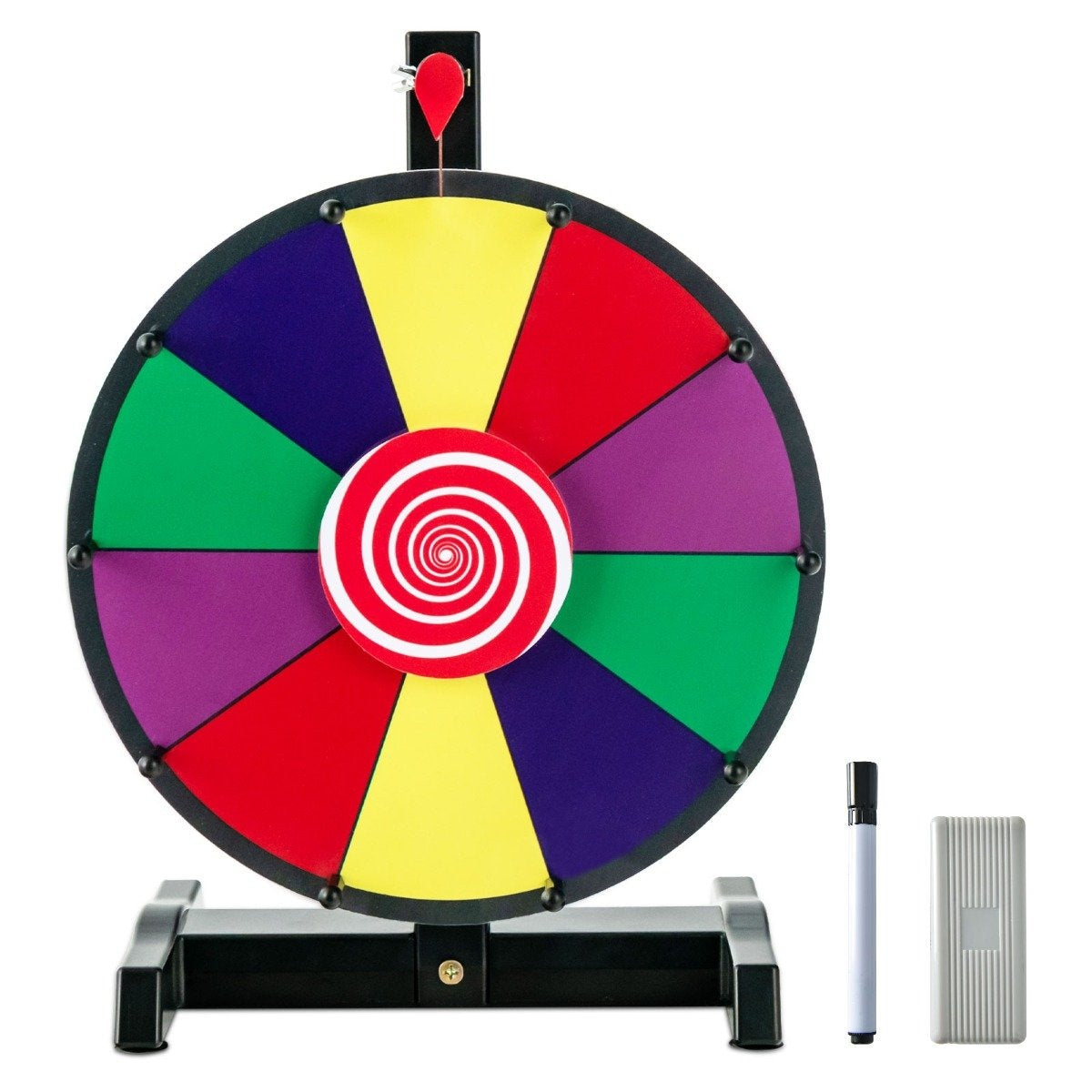 12" Wheel of Fortune for Spinning with Eraser & Marking Pen Lucky Wheel for Lottery Games and Word Games